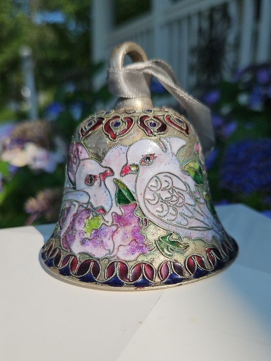 Other - VTG Cloisonné Lovebird/Wedding Bell